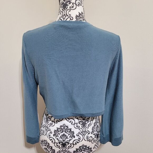 Soft Surroundings Blue Knit Cropped Sweater - Picture 3 of 7
